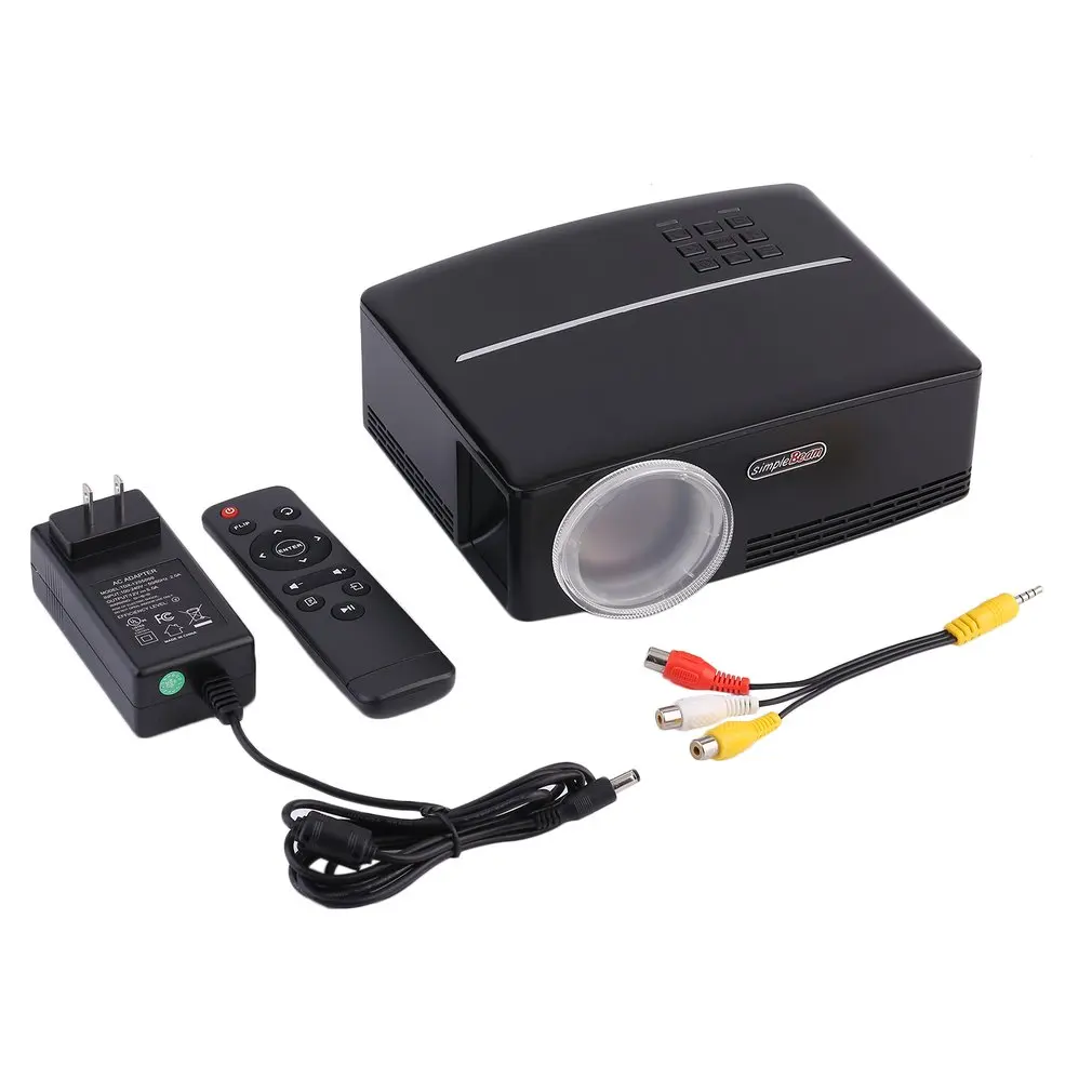 

LED Projector 1800 LM Contrast Ratio 2200:1 Full HD 1080P TV Home Theater Support LCD Display US Plug GP80