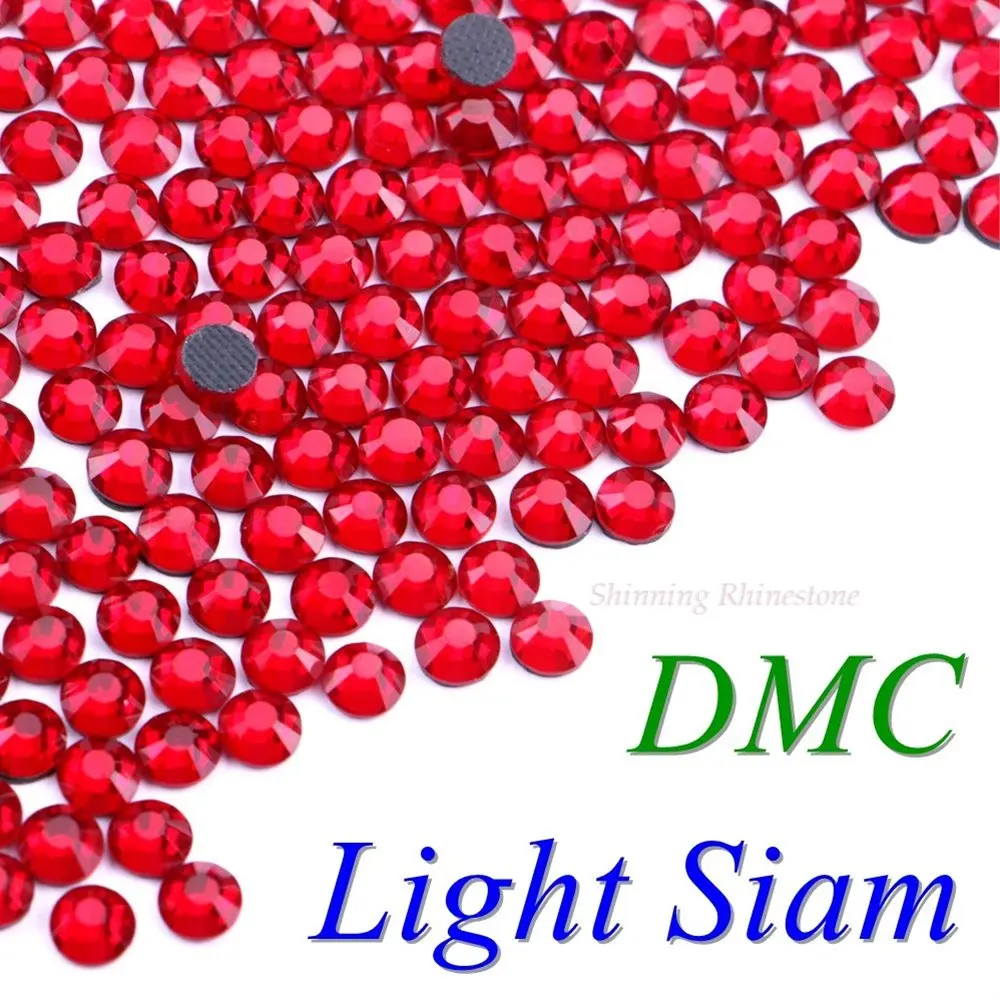 42 цвета на выбор! SS6 SS10 SS16 SS20 SS30 смешанные размеры DMC качественные стеклянные кристаллы горячей фиксации Стразы железные Стразы с бриллиантами - Цвет: Light Siam