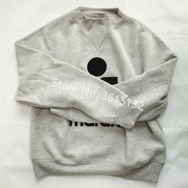 Sudadera de algodón con letras flocadas para mujer, Jersey informal grueso y cálido para otoño e invierno, nueva