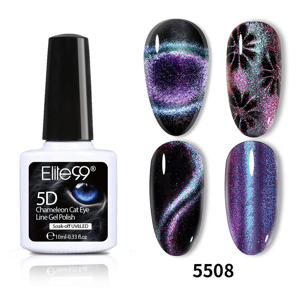 5508 Elite99 10 мл Galaxy Cat Eyes светодиодный Гель-лак для ногтей Хамелеон для использования с магнитом УФ-лак для ногтей Дизайн ногтей Блестящий гель нужен черный базовый слой - Цвет: 5508
