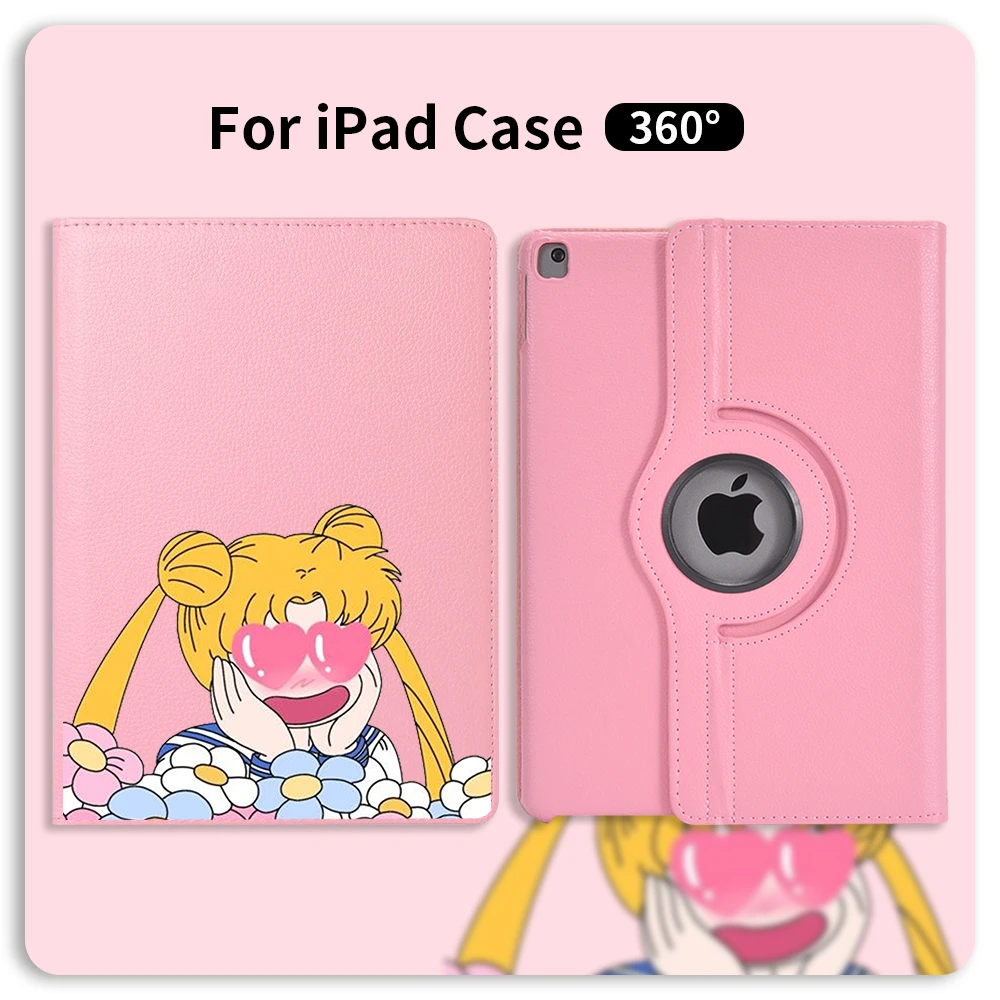 360 Degrees Rotating Pu Leather Flip Cover Case Beauty Girls For Ipad 7th Generation Case Stand Cases Smart Tablet For Ipad Mini Aliexpress Computer Office