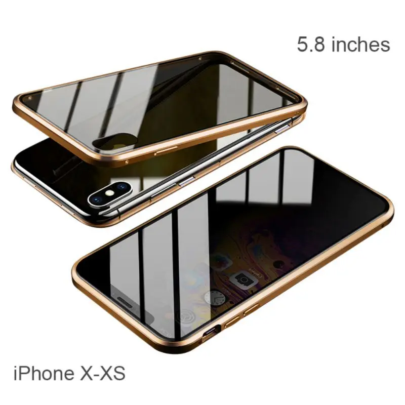 Phone X XS Оболочка всего тела Магнитный высокой четкости прозрачное закаленное стекло крышка бампер Чехол протектор экрана для lPhone 11 - Цвет: Phone X XS