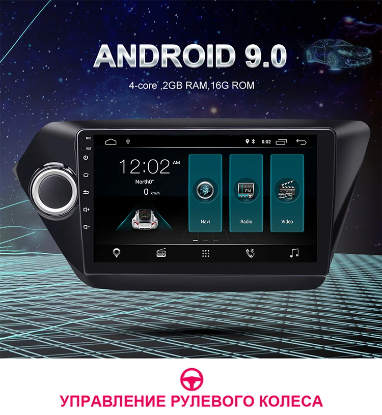 Автомобильный мультимедийный плеер для KIA RIO 3 4 магнитола 2Din Android 9,0 Авторадио Стерео 2010- навигация gps K2 DVD