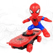 Дети Человек-паук трюк скутер Универсальный вращающийся прокатки электрический автомобиль с музыкальными огнями Железный человек Капитан Америка Altman игрушки