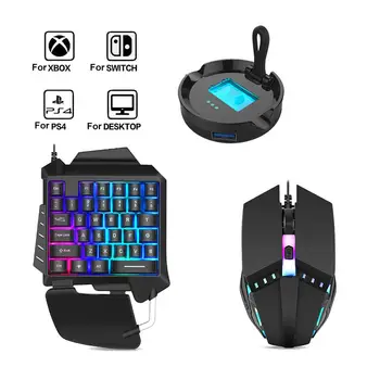 

Wired Keyboard Mouse Set 3-in-1 Bluetooth One-handed Gaming Keyboard Mini Portable Game Mouse For Mobile Phone Game