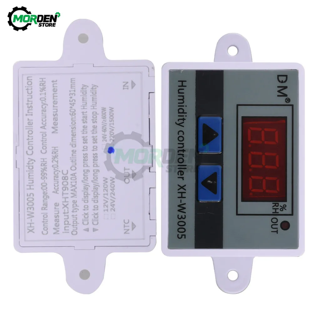 1500W Digital Humidity Controller Relay Voltage AC 110-220V 10A Regulator Humidity Sensor W3005