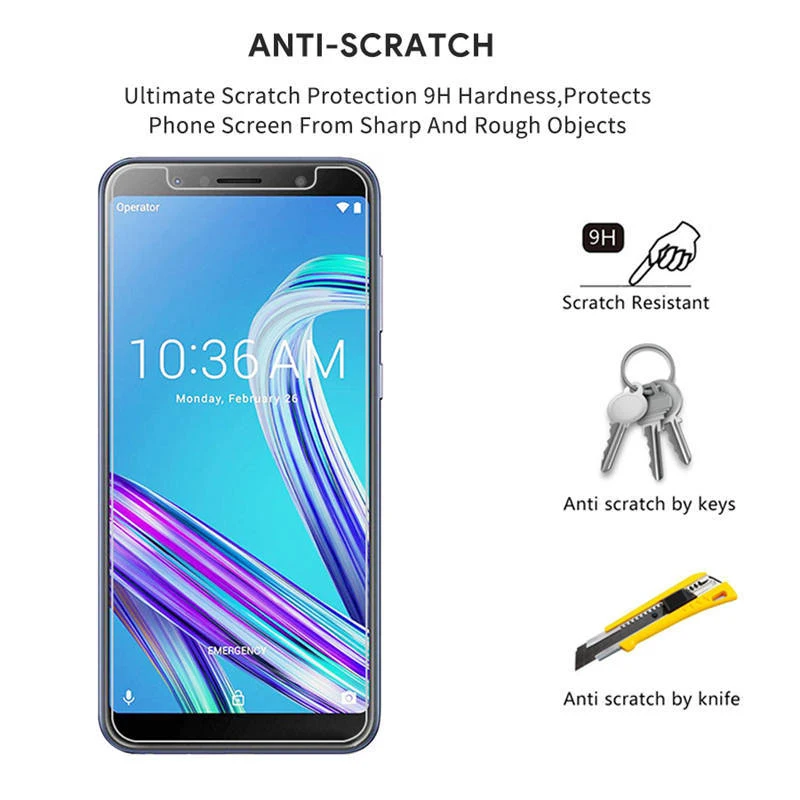 Стекло 9H HD для Asus Zenfone Go TV Live L1 Selfie ZA550KL ZC500TG ZB551KL zb452кг ZB501KL стекло Для 6 A600CG