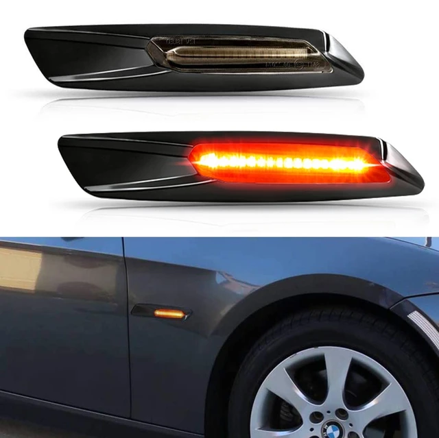 Feu de signalisation latéral LED ambre dynamique 12V, clignotant, pour BMW série 1 3 5 F30 E90 E91 E92 E93 E46 E60 E61 BMW F10, 2 pièces -2