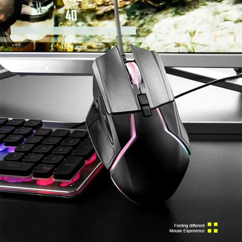 Проводная игровая мышь USB 6400 dpi Макросъемка 8 кнопок RGB Магнитная мышь
