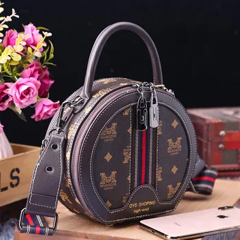 

Genuine Leather Handbags 2020 New Fashion Retro Bag Casual Shoulder Messenger Small Round Bag Designer Handbags High Quality