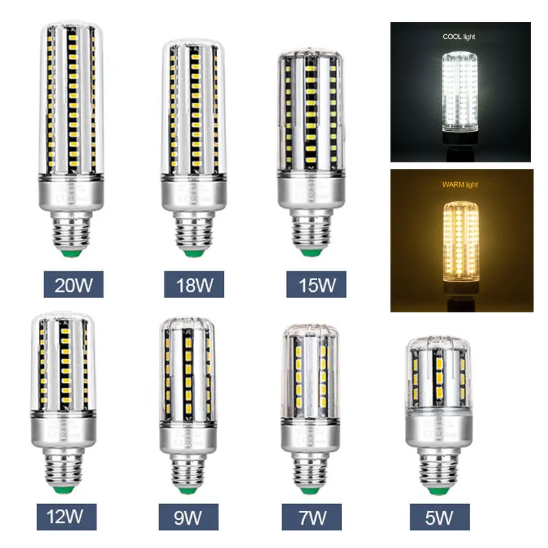 

LED Bulb Corn Lamp E27 220V LED Corn Light Bulb 110V Lampada Led Bombillas 5736 Ampoule AC85~265V 5W 7W 9W 12W 15W 18W 20W