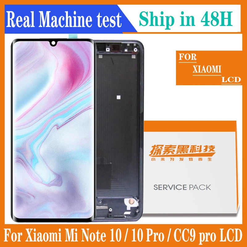 ЖК-дисплей AMOLED 6 47 дюйма для XiaoMi Mi Note 10 MI Pro CC9 с сенсорным экраном дигитайзер