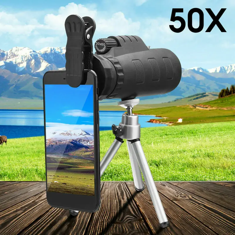 

40X60 Zoom Optical HD Monocular Telescope+Tripod+Clip for Outdoor Hiking Camping HD Optics Monocular Telescope