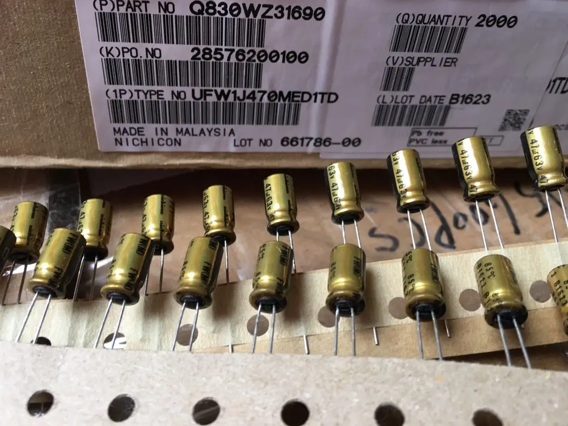 50 шт. Новый NICHICON FW 47 мкФ 63V 6.3x11mm аудио электролитический конденсатор 63V47uF фильтр
