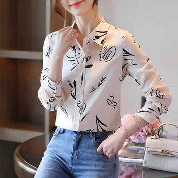 

COIGARSAM Vintage Full Sleeve Shirt Womens tops New Spring Brief Print Women shirts Apricot 9529