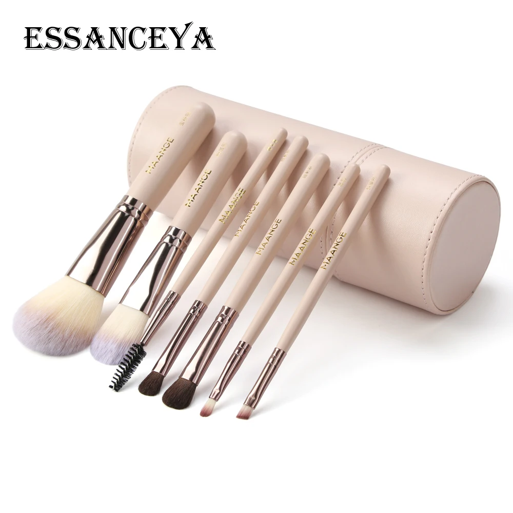 pink Набор кистей для макияжа ESSANCEYA, 7 шт., Набор детских инструментов для глаз и губ, кисти для румян, кисти для макияжа с держателем - Handle Color: pink