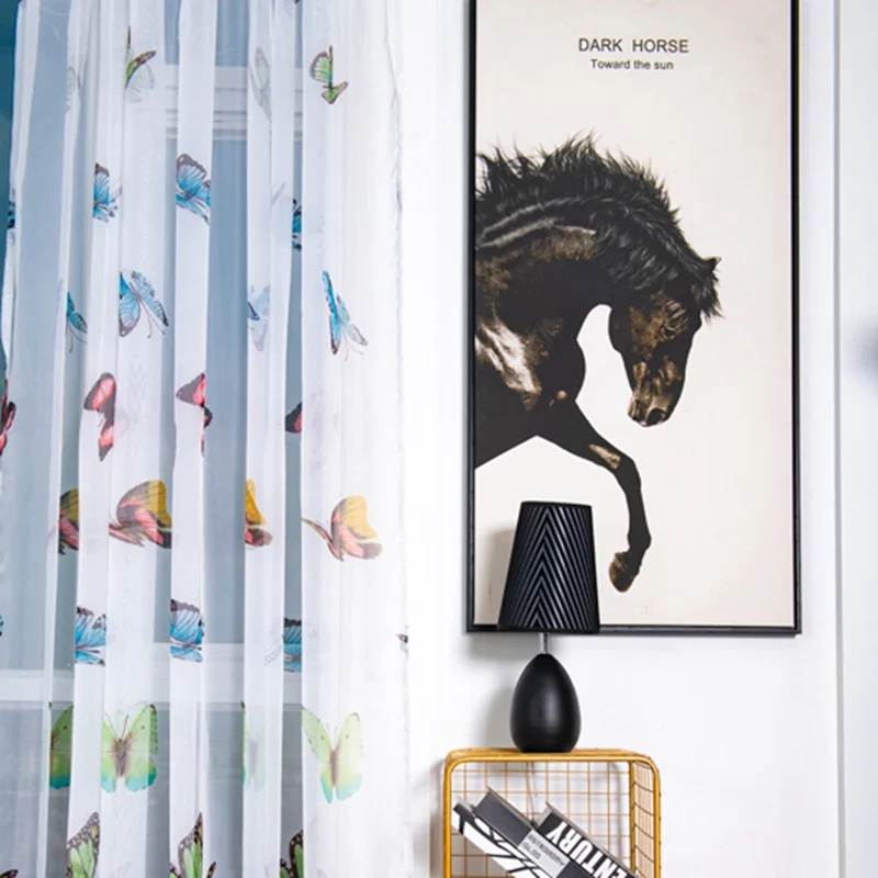 European Style Curtain Erfly Window Print Sheer Panel Erfly Window Print Sheer