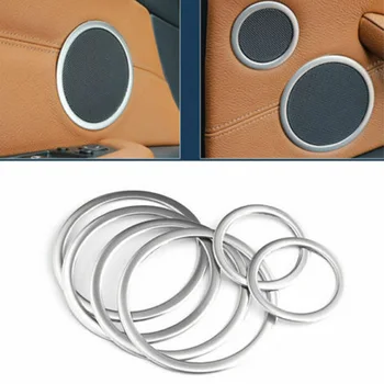 

Stainless Steel Speaker Ring Cover Silver Gray 6 pcs Trim New Practical
