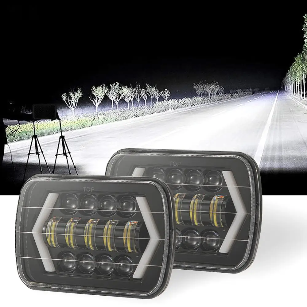 

DOT 7x6" LED Headlights DRL Turn Signal LED Wrangler Headlights