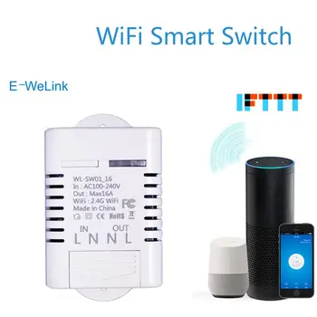

WiFi Smart Light Switch Wireless Remote Automation Module Wireless Remote Control Can Be Used With Alexa Google Home AC100-240V