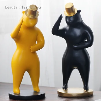 

Nordic ins wind table shelf on the bear ornaments creative cute children's room boy bedroom study porch home decoration