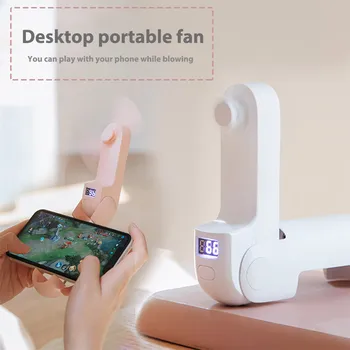 

Portable Fan 2000mAh Handheld Rechargeable 3 In 1 Electric USB Cooling Air Fold Fan With Emergency Power Bank