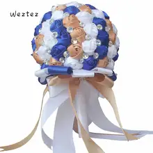 Weztez красивые хрустальные свадебные букеты белый свадебный цветок Свадебный букет Искусственный цветок «Роза» букет SPH124