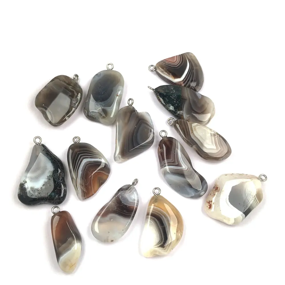 Natürliche Stein achate Anhänger unregelmäßige form Exquisite Anhänger charme für Schmuck machen DIY Halsketten Zubehör größe 20x35mm|Anhänger| - AliExpress