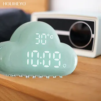 

2 Alarm Clock Sound Control Alarm Clock Charge Sleepy Noctilucent Clock Intelligence Noctilucent Electronics Small Alarm Clock
