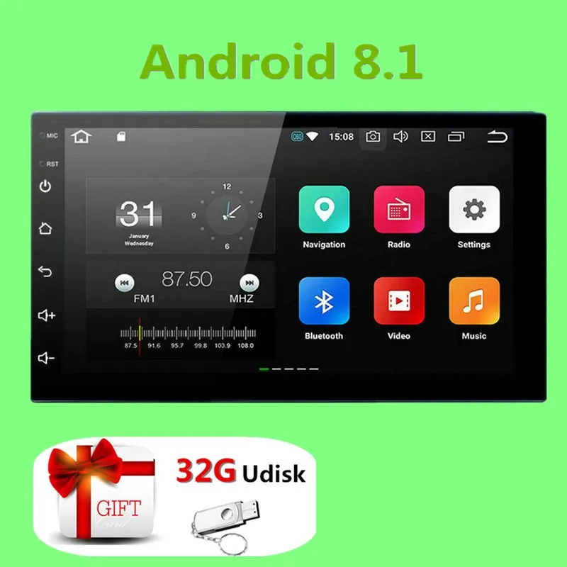 

2 Din Android Car Multimedia Player GPS Navigation HD Autoradio WiFi USB FM 2 Din 7" Car Audio Radio Stereo Backup Monitor 2Din