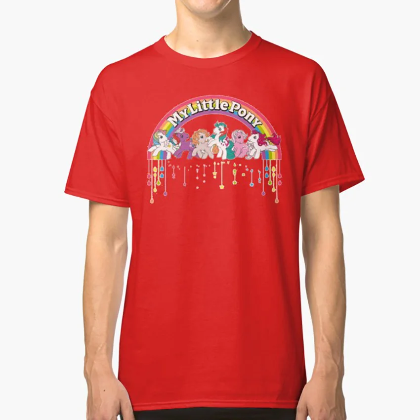 MLP Ретро футболка mlp пони ретро классический 80s 1983 1980s баннер Милый старый школа - Цвет: Красный