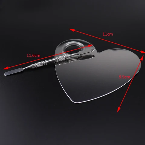 Steel Makeup Mixer Nail Art Polish Mixing Plate Foundation Eyeshadow Eye Shadow Mixer Palette with Spatula Rod