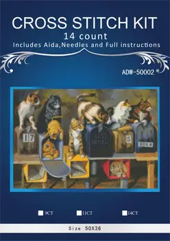 

new Embroidery Counted Cross Stitch Kits Needlework - Crafts 14 ct DMC DIY Arts Handmade Decor - cats