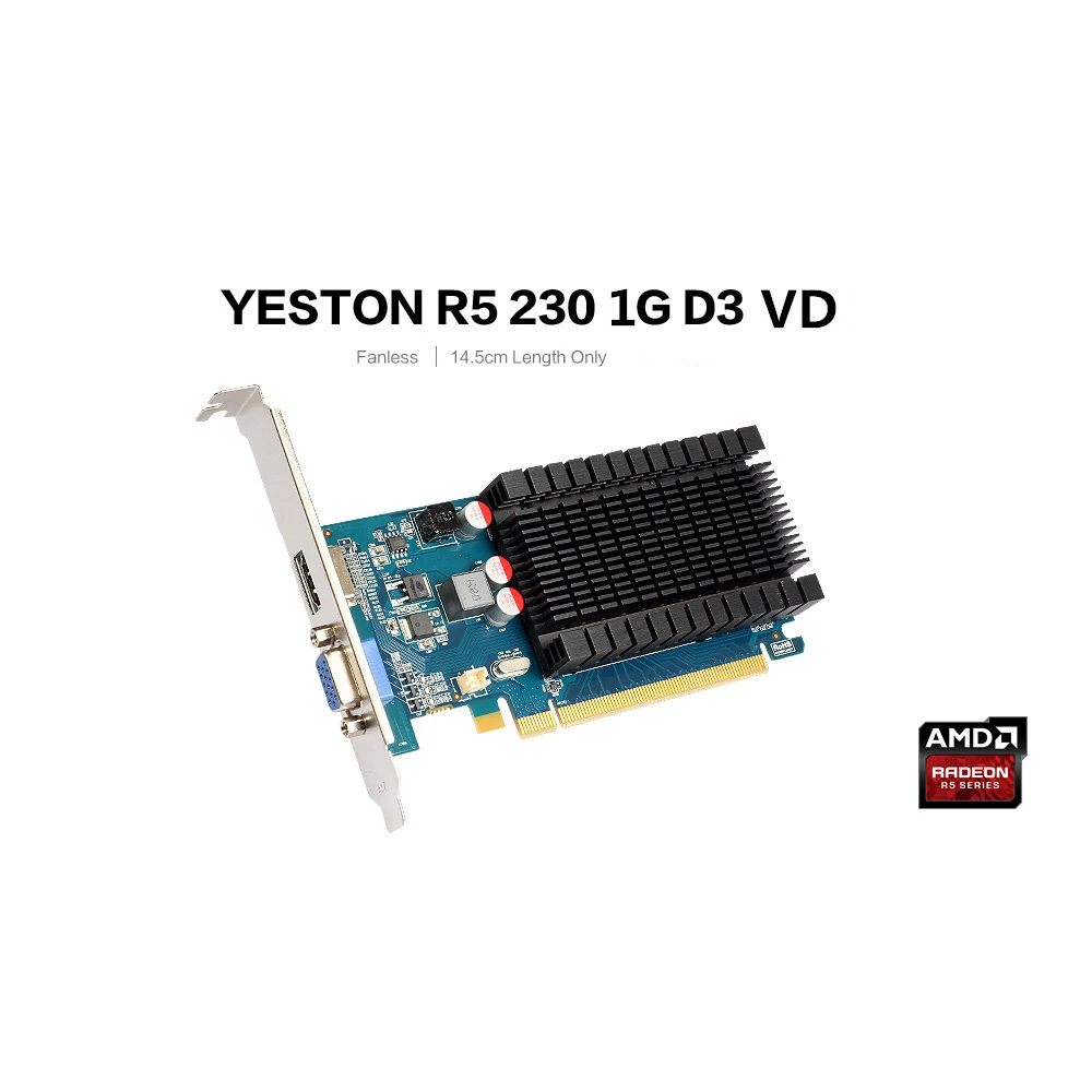 Yeston R5 230 1G D3 VD видеокарты 625 МГц 1 ГБ/64 бит/GDDR3 половина высоты HDMI/VGA низкое энергопотребление GPU