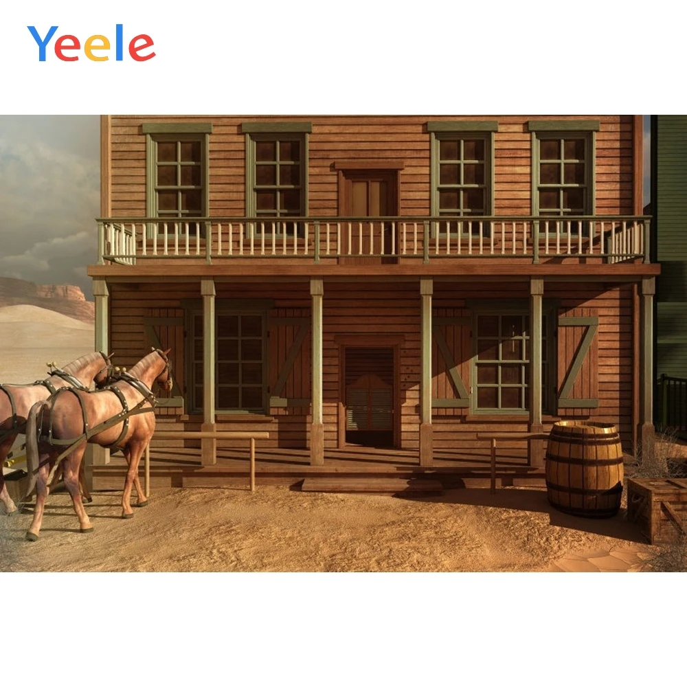Yeele Wild West ковбойский таверн лошадь баррель сцена фотографии фоны на заказ фотографические фоны для фотостудии
