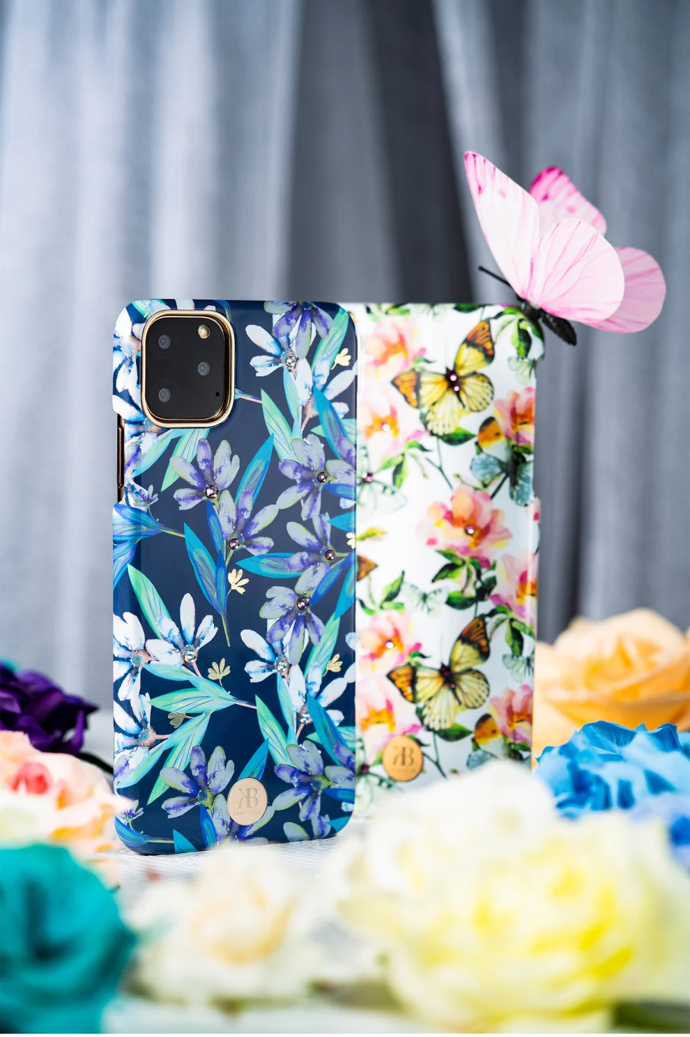 Чехол Kingxbar с кристаллами Swarovski Flower для iPhone 11/Pro/Max противоударный жесткий чехол на заднюю панель