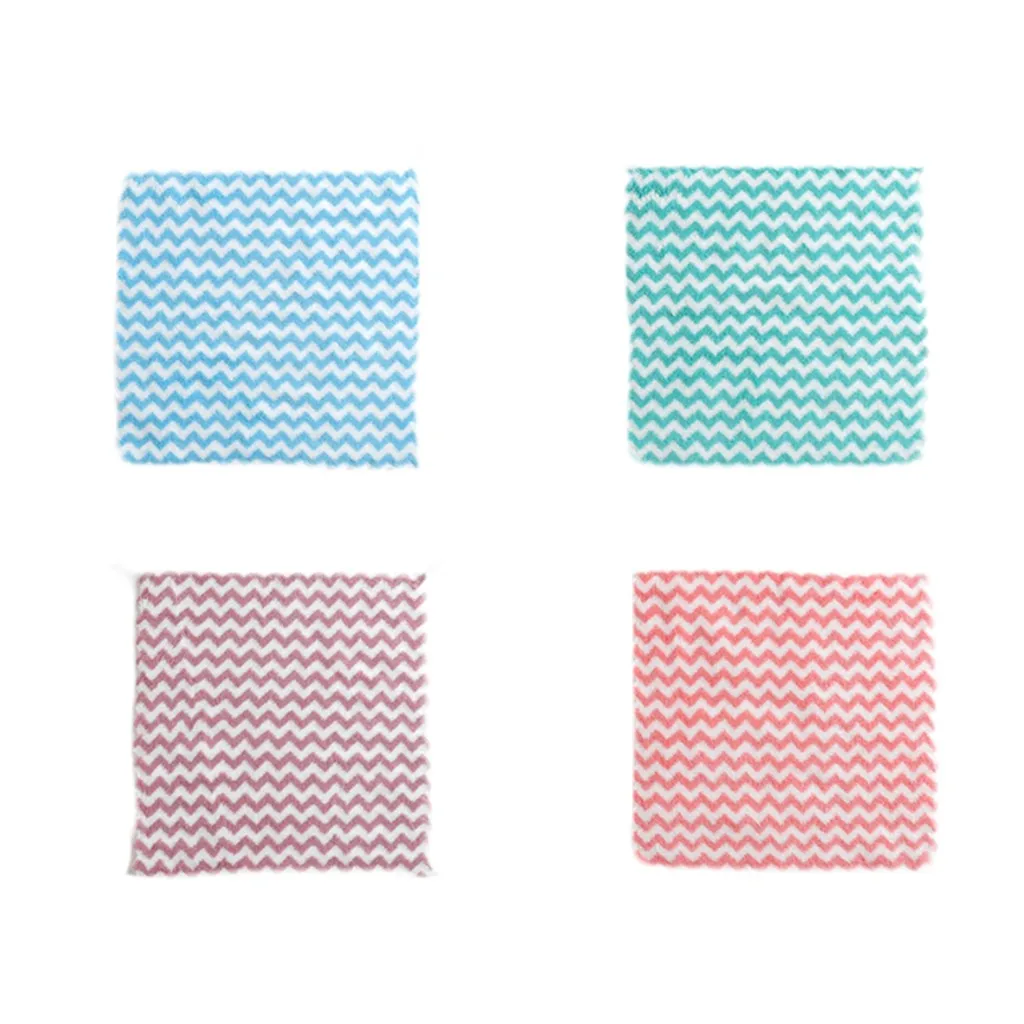 A Кухонные посудные полотенца с принтом, водопоглощающее, антимасляное полотенце, коралловый флис, впитывающая салфетка для уборки из микрофибры, кухонное полотенце# EW - Цвет: A