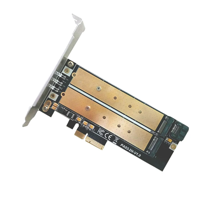 PCI-E 4X к M2 SSD адаптер B Ключ M.2 NGFF M ключ NVME SSD PCI-E двойной интерфейс карты светодиодный низкопрофильный кронштейн поддержка 2230-22110 M2
