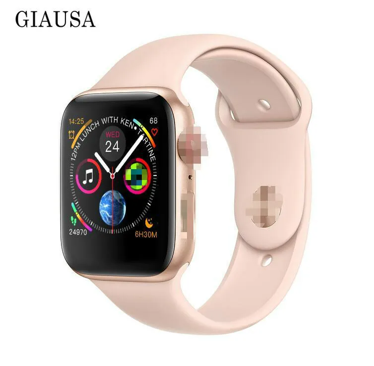 

NEW 44mm size 1:1 Smart Watch IWO 8 plus Alloy matte case similar series 4 Heart Rate Smartwatch SIRI For iOS Android PK IWO 5 6
