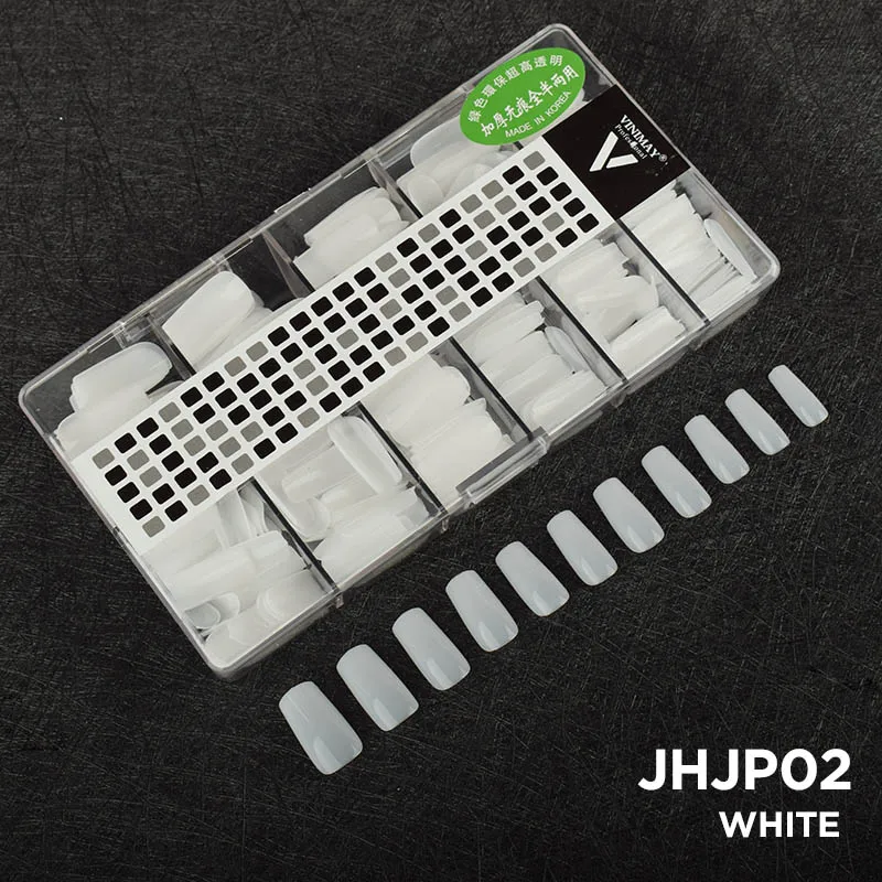 JHJP02-White VINIMAY не оставляющие следов накладные ногти французские белые прозрачные накладные акриловые ногти УФ гель маникюр накладные ногти - Цвет: JHJP02-White
