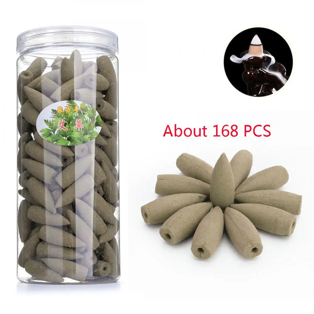 mugwort scent 168 шт конусов для благовоний с обратным потоком, индийские Цветочные цветные ароматизаторы, ароматизаторы с ароматизатором, ароматерапия, ароматическая специя с свежим воздухом - Аромат: mugwort scent