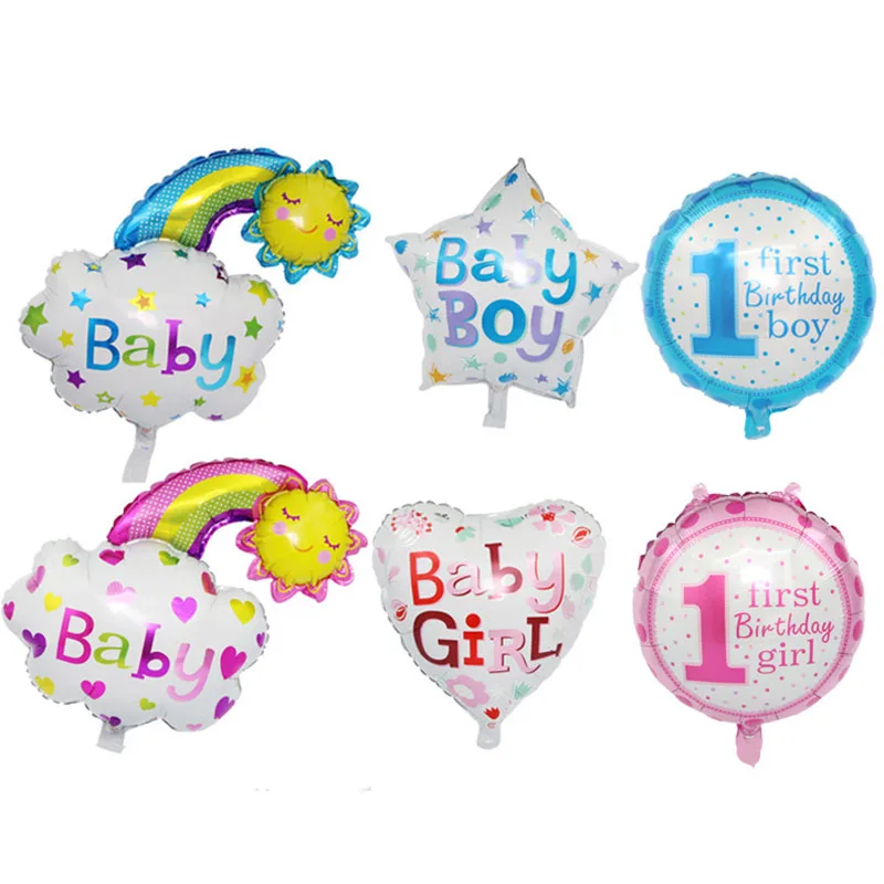 

Foil Balloon Smile Face Rainbow Boy Girl 1st Birthday Decration Ballon Birthday Party Decoration Kids Baby Shower Helium Baloons