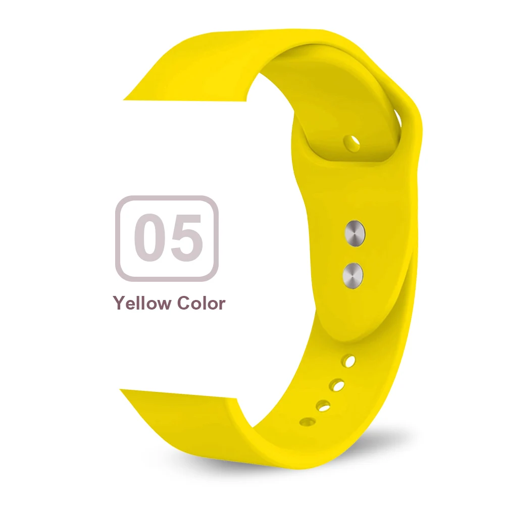Yellow Мягкий силиконовый сменный спортивный ремешок для 38 мм Apple Watch Series1 2 3 4 5 42 мм наручный браслет ремешок для iWatch Sports Edition - Цвет ремешка: Yellow