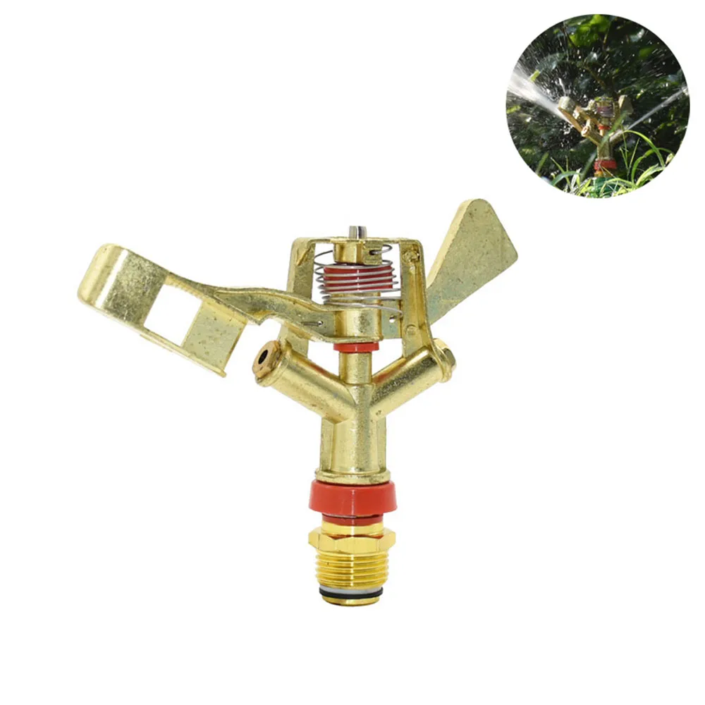 Garden Sprinkler 1/2 3/4 inch Male Metal Pulsating Farm Sprinklers 360 Degree Rotation Lawn Watering For Garden Irrigation