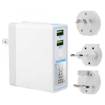

Double USB Charger QC3.0 Fast Charging Power Adapter with LCD Screen Display 100-240V for Mobile Phone New