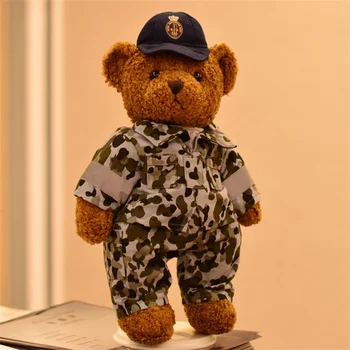 

High quality 36cm Camouflage uniforms military teddy bear plush toy stuffed animals Collection gift Christmas birthday gift