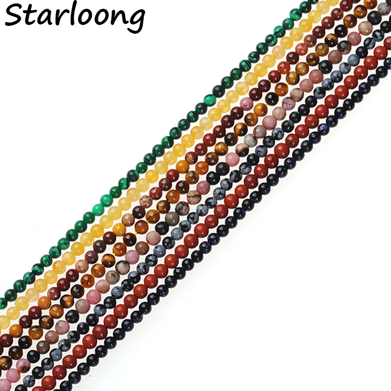 2 Millimetri Rotonda Occhio Di Tigre Rhodonite Rosso Jaspers Mookaite Malachite Naturale Perline Di Pietra Allentati Per Monili Che Fanno Strand 15" B