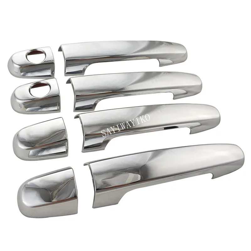 For Highlander Kluger 2003-2007 Handle Cover stainless steel Trim Set and wrist of door bowl cove Chrome Stickers Car Styling - Цвет: 8pcs HANDLE COVER