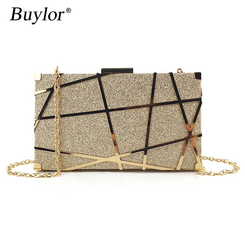 

Buylor Luxury Evening Clutch Party Bags for Women Luxury Wedding Chain Shoulder Bag Ladies Crossbody Bags Gold Small Wallet