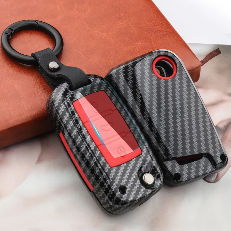Funda mate de fibra de carbono para llave de coche, accesorios de interior de alta calidad para Volkswagen, Polo, Golf, Skoda, Superb, A7, Passat, Beetle
